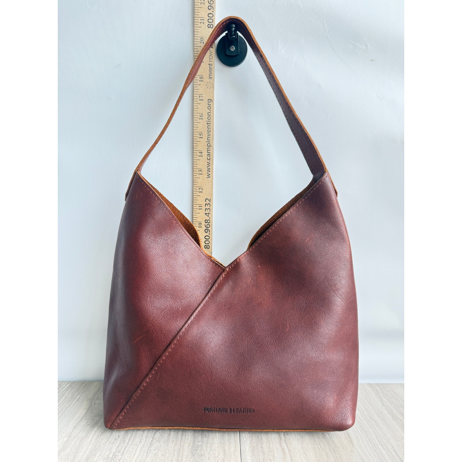 Portland Leather Goods Slouchy Hobo Tote Brown Full Leather Rustic Minimalist